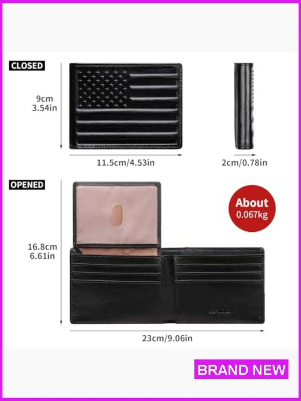 Genuine Leather RFID Blocking Bifold Wallet With ID Windows Classic Slim